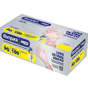 LUVA VINIL BOMPACK MED S/PO P/ PROCED. GG C/100