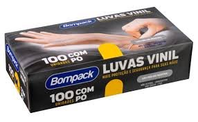 LUVA VINIL BOMPACK C/PO P C/100